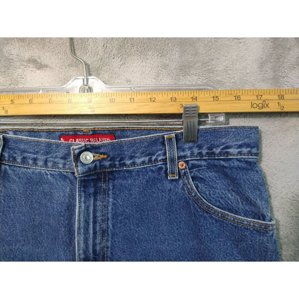 Vintage Levis 550 Jeans Womens 16 Blue Denim Classic Relaxed Fit Taper Leg Mom - Picture 3 of 8